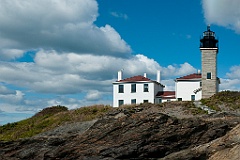 Beavertail Lighthouse Atop Rocky Coastline